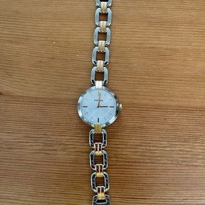 Fossil Watch with Rose and White Metal Bracelet